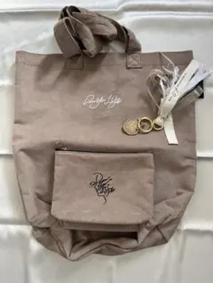松島聡 【新品未使用】ベージュ ロゴ刺繍 トートバッグ