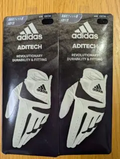 アディダス　ADITECH ゴルフグローブ〈ブラック〉 22cm 2枚セット