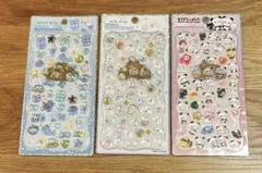 ストーンつきジュエルプチドロップ　もちもちぱんだ アオイロド　ミルクドロップ3枚