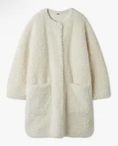 ミラオーウェン　MilaOwen　ノーカラーシャツカーブボアジャケット　24AW