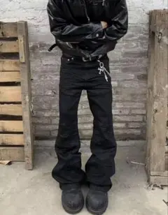 00s Archive Flare Black Denim Pants L