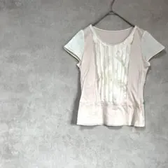 ノーリーズソフィ　Tシャツ　半袖　シースルー　ギャザー　カットソー　ブラウス　夏のサムネイル
