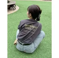 Ungrid カラーエンブロイダリーTee ダークグレーのサムネイル
