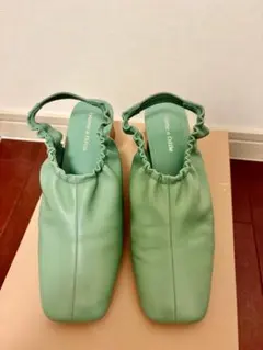 オデットエオディール　グリーン レザーサンダル ユナイテッドアローズ