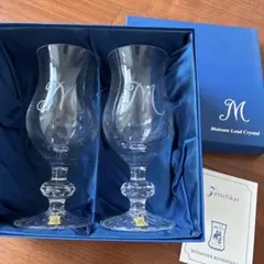 Meissen マイセン ブルーオニオン クリスタル グラス ペア 未使用品 