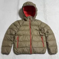 美品モンベル650FPネージュダウン パーカ Kid's150ライトブラウン