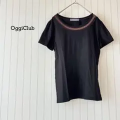 Tシャツ スパンコール 黒 シンプル 無地 大人綺麗 綺麗め 上品 オッジ 美品のサムネイル