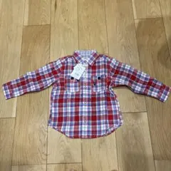 ミキハウス 長袖シャツ 100cm 赤・青・白チェック