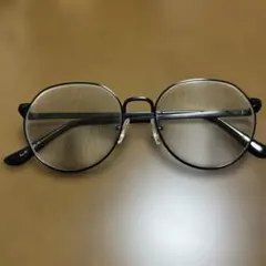 ブラックラウンドフレームメガネ　伊達メガネ