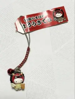希少品美品【秋田限定】ハローキティ ご当地 根付 ストラップ オールドサンリオ