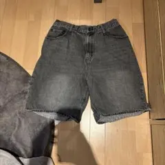 ダークグレー ショートパンツ ゴムウエスト