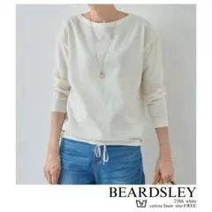 BEARDSLEY 七分袖リネンシンプルドルマン ホワイト ニット　FREE 麻のサムネイル
