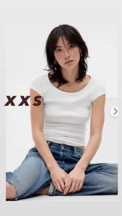 【新品】GAP モダンキャップスリーブTシャツ 半袖 ホワイト XXS