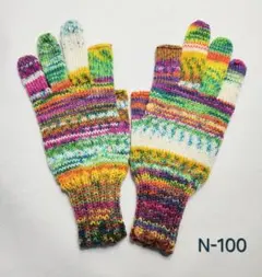 オパール毛糸。Opal。ソックヤーン。手編み。スマホ対応手袋　　　　　N-100