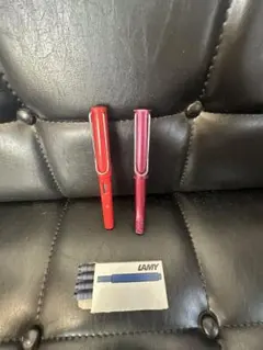 【値下げ】LAMY 万年筆 赤 & ボールペン 紫 2点セット