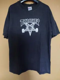 90s 00s old THRASHER T ボロ フェード ナス紺 スケーター - メルカリ