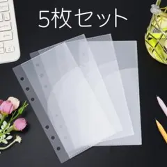 ★5枚セット★A6　リフィル　白　ダブルポケット　saving　貯金　家計管理