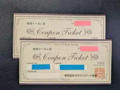セラヴィリゾート泉郷 令和8年度 オアシスクラブ 会員 利用クーポン券　2枚