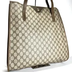 極美品✨ GUCCI GGスプリーム PVC トートバッグ 茶 ブラウン