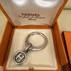 HERMES エルメス Hロゴ ヴィンテージ キーリング キーホルダー