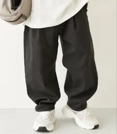 デビロック よくばりストレッチ ツイル ルーズタックパンツ 160 黒