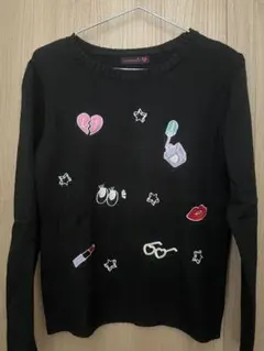 lovetoxic 刺繍デザイン セーター L 黒