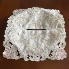 花柄刺繍 ティッシュケース カバー