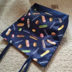 FAUCHON スイーツ柄 ネイビー エコバッグ
