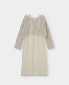 GU ジーユー　2ピースニットロングキャミワンピースセット