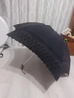 アプレビュート Apleberute フリル 晴雨兼用 傘 ブラック ゴシック