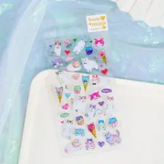 キラキラ　エポキシシール　ぷくぷく Dazzle ステッカー 猫