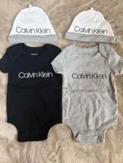 Calvin Klein ベビー ロンパース 帽子 2着セット 3-6Mのサムネイル
