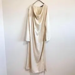 ◉ZARA　白カットソーワンピース　長袖　ロング丈　S　カジュアルドレス