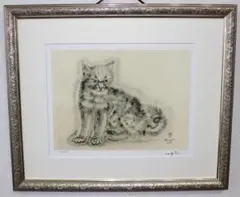 藤田嗣治 エスタンプリトグラフ 猫の本より「アラシエル」 203/250 藤田嗣治 エスタンプリトグラフ 猫の本より「エプラス」 238/250