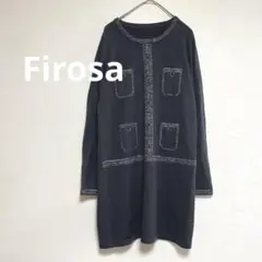 フィローサ　Firosa　レトロニット　ウール混　レディース　グレー　M