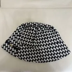 バケットハット 白黒ハウンドトゥース