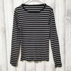 無印良品 muji (S)　ストレッチ リブ編み 長袖Tシャツ