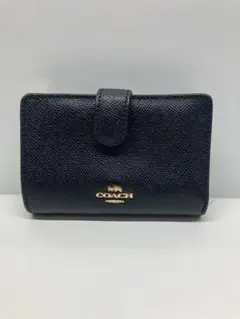 C0204)COACH コーチ　二つ折り財布　ブラック