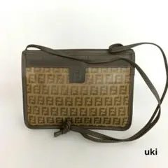 FENDI フェンディ ズッキーノ ショルダーバッグ FFロゴ 総柄 レザー