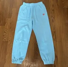 A BATHING APE ハートロゴ スウェットパンツ ライトブルー