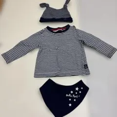 JoJo Maman Bébé ストライプ　ロンT 帽子　スタイセット