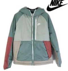 ※訳有り【NIKE/ナイキ】裏フリース 中綿入りジップアップフード付ブルゾン・L