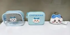 ちぃかわ ハチワレ 透明ポーチ ラバーポーチ がま口財布 3点セット