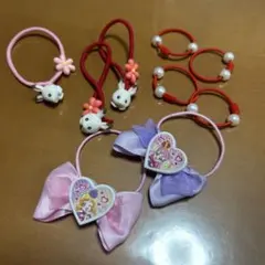 シルバニア　プリキュア　ウサギと花のデザインヘアゴムセット　まとめ売り
