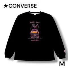 CONVERSE バスケ ロンT M 黒 ピンク かわいい レディース ガールズ