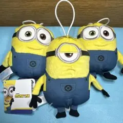 ミニオン ぬいぐるみ マスコット 3体セット（ボブ・スチュアート）　プライズ商品