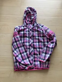 adidas フード付きチェック　ジャンパー　コットン