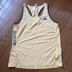 adidas ADIZERO イエロー タンクトップ M