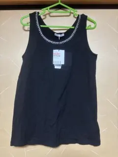 ELLE 新品タグ付き ビジュー装飾 タンクトップ ブラック　Mのサムネイル