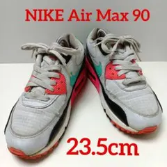 ナイキ エアマックス90 グレー/ピンク/ブラック/グリーン23.5cm　353